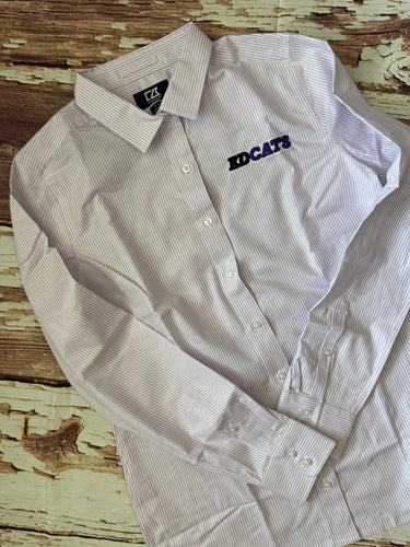 Cutter & Buck LS Button Down LADIES Stretch Oxford Stripe CB004