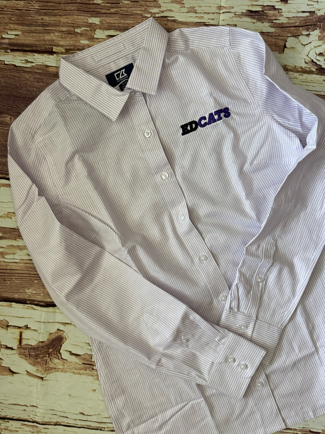 Cutter & Buck LS Button Down LADIES Stretch Oxford Stripe CB004