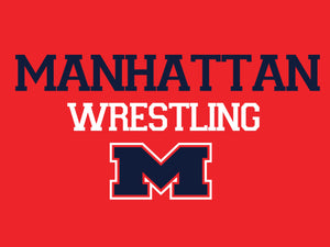 6210 Soft Style Heathered RED T-Shirt Manhattan Wrestling