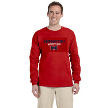 Load image into Gallery viewer, G240 100% Pre Shrunk Cuffed Long Sleeve Manhattan Wrestling